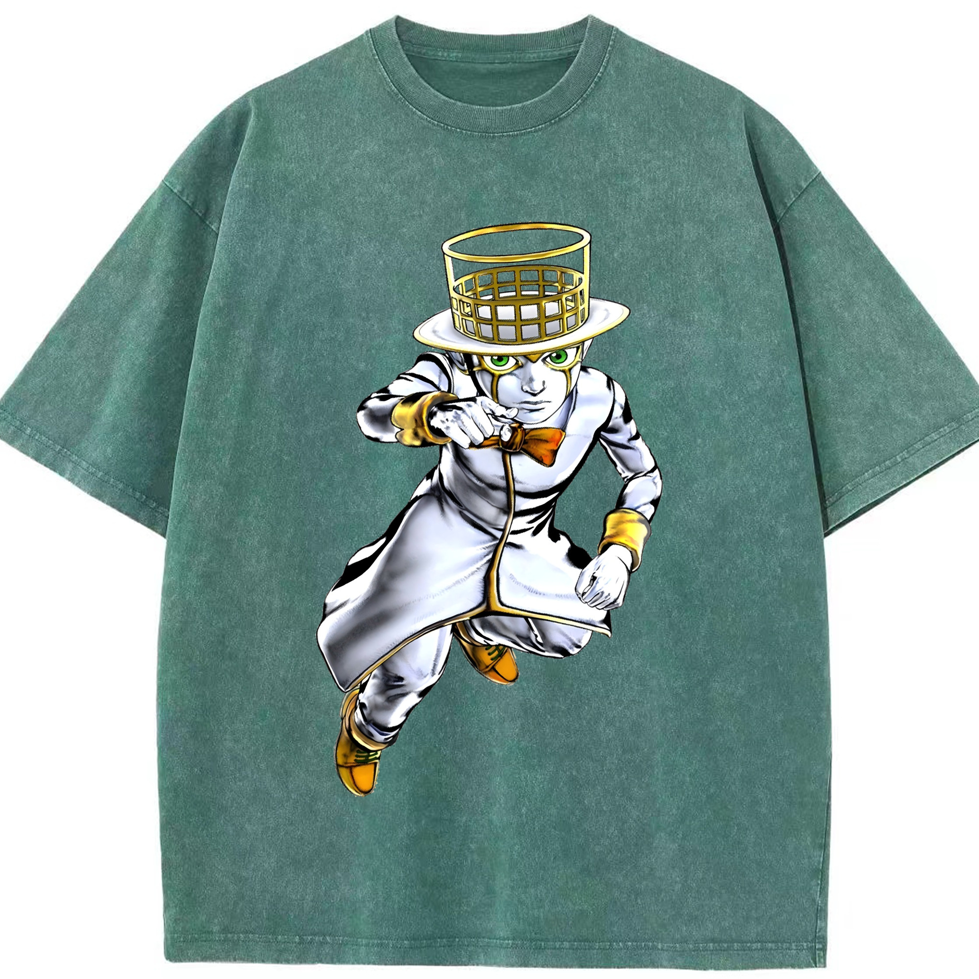 （画像用） ジョジョの奇妙な冒険 岸辺 露伴（きしべ ろはん） JoJo's Bizarre Adventure Rohan Kishibe 綿100% ヴィンテージ風 半袖Tシャツ（フロントプリント）